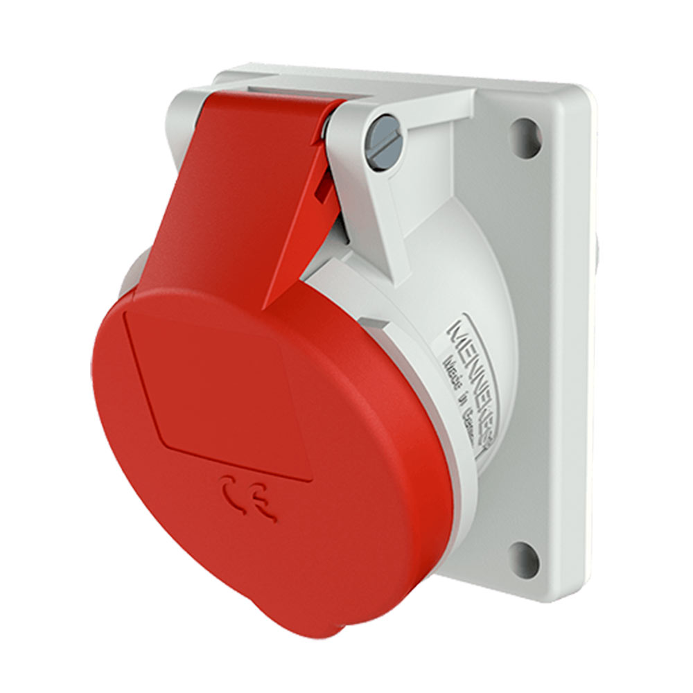 ELECCON | TOMA EMPOTRABLE 32AMP 3P+T 415V ROJO 6H IP44