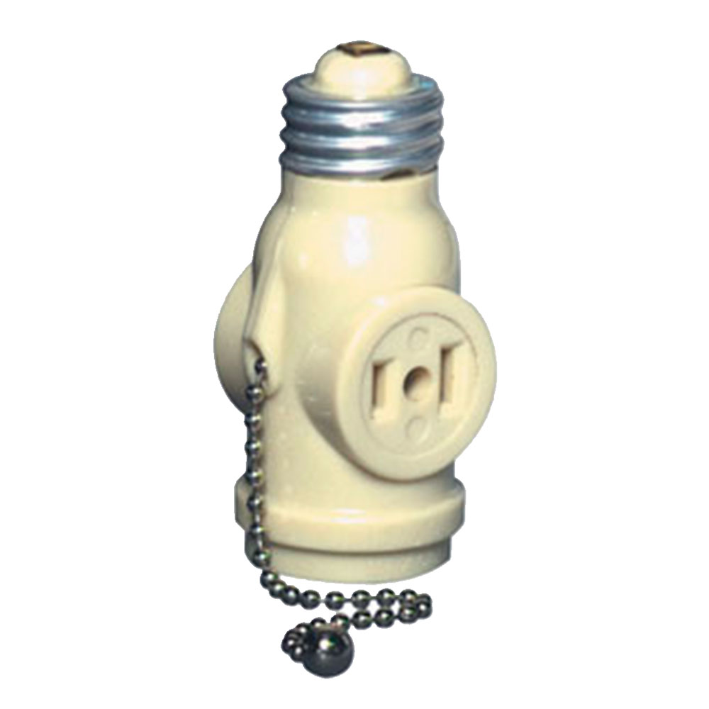 ELECCON | SOCKET E27 (BENJAMINA) CON CADENA BAQUELITA MARFIL